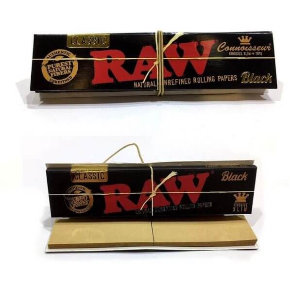 RAW Connoisseur Papers Black King Size Slim With Cotton