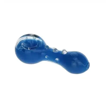 glass pipe with liquid blue