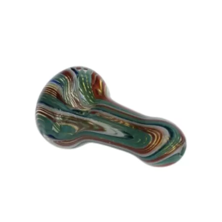 Glass Hand Pipe clear with stripes