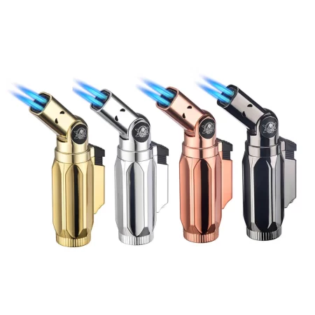 Lighter Champ High Master Pro 4x Flames with 4 blue flames and metal construction.