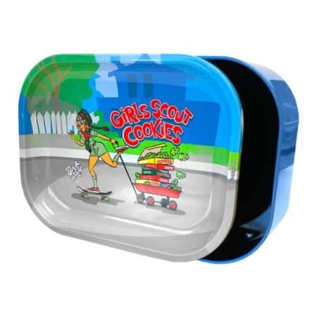 Thin Box Rolling Tray With Storage GSC
