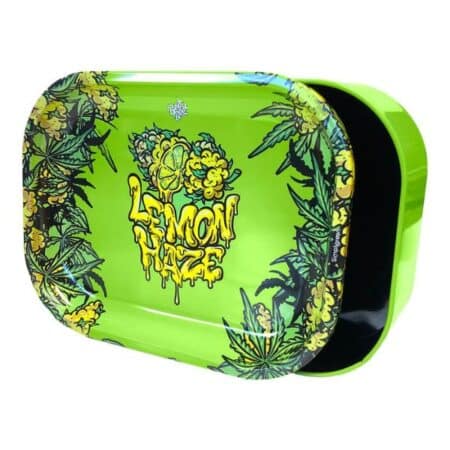 Thin Box Rolling Tray With Storage Lemon Haze