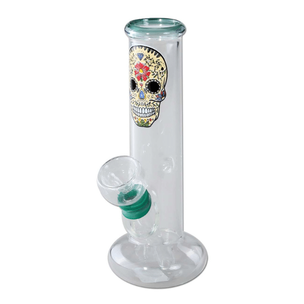 mini-glass-bong-skull Mini Glass Bong Skull Green